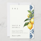 Lemon Citrus Positano Italienische Hochzeit Einladung (Vorderseite)