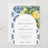 Lemon Citrus Positano Italienische Hochzeit Einladung (Vorderseite)