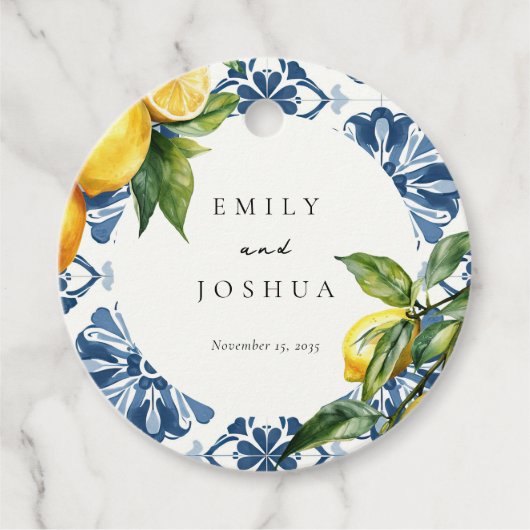 Lemon Citrus Positano Italienische Hochzeit Geschenkanhänger (Vorderseite)