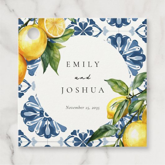 Lemon Citrus Positano Italienische Hochzeit Geschenkanhänger (Vorderseite)