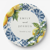 Lemon Citrus Positano Italienische Hochzeit Pappteller (Vorderseite)