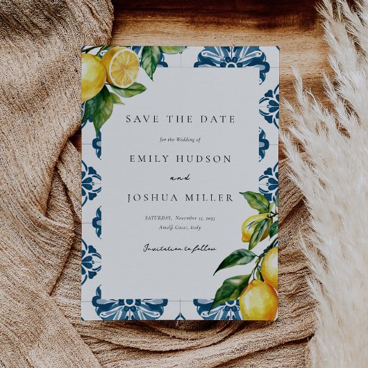 Lemon Citrus Positano Italienische Hochzeit Save The Date