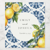 Lemon Citrus Positano Italienische Hochzeit Weinetikett (Einzelnes Label)