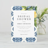 Lemon Citrus Positano Italienisches Brautparty Einladung (Stehend Vorderseite)