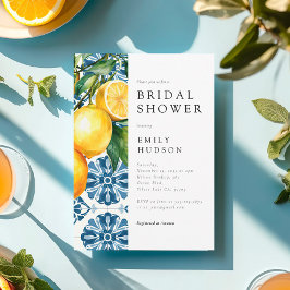 Lemon Citrus Positano Italienisches Brautparty Einladung