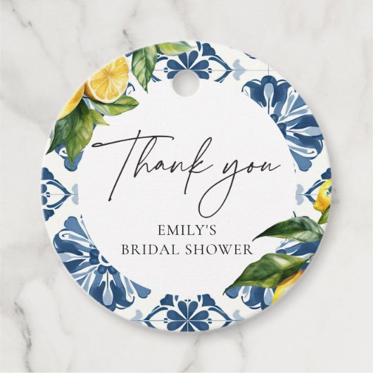 Lemon Citrus Positano Italienisches Brautparty Geschenkanhänger (Vorderseite)