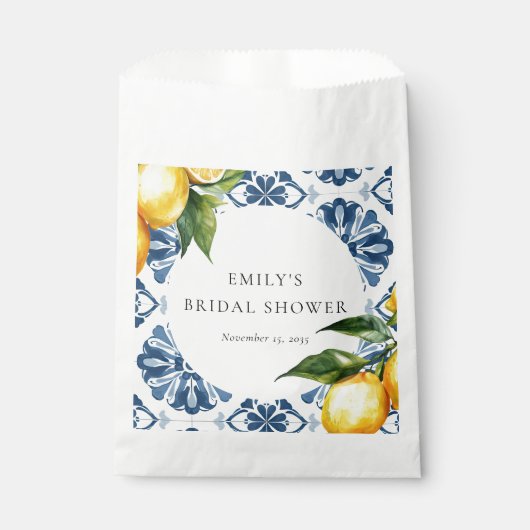 Lemon Citrus Positano Italienisches Brautparty Geschenktütchen (Vorderseite)
