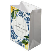 Lemon Citrus Positano Italienisches Brautparty Mittlere Geschenktüte (Vorderseite Schrägansicht)