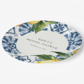 Lemon Citrus Positano Italienisches Brautparty Pappteller (Schrägansicht)