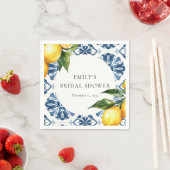 Lemon Citrus Positano Italienisches Brautparty Serviette (Beispiel)
