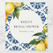 Lemon Citrus Positano Italienisches Brautparty Weinetikett (Einzelnes Label)