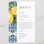 Lemon Citrus Positano Italienisches Hochzeitsmenü (Vorderseite)