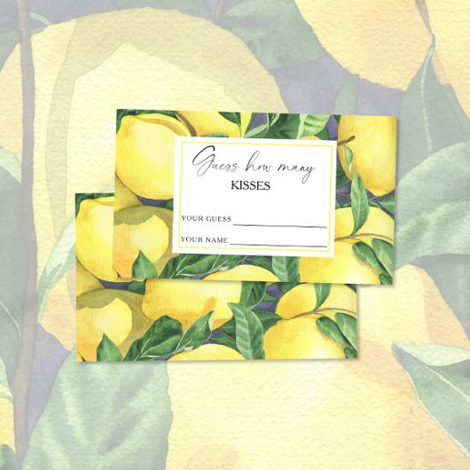 Lemon citrus - raten Sie, wie viele Küsse Bridgame Begleitkarte
