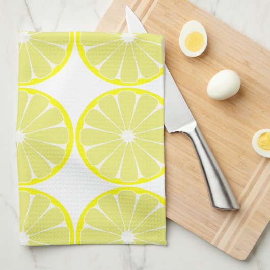 Lemon Citrus Retro Küchenhandtuchgeschenk Geschirrtuch (Viertel Falte)