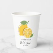 Lemon Citrus Script Handschrift Brautparty Pappbecher (Vorderseite)