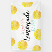 Lemon Citrus Slice Muster Lemonade Stand Kids Banner (Vertikal)