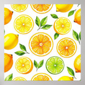 Lemon Citrus Slice Pattern Poster (Vorne)