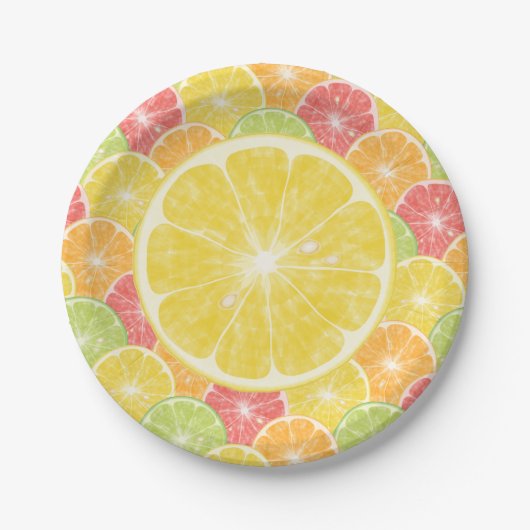 Lemon Citrus Slices Pappteller (Vorderseite)