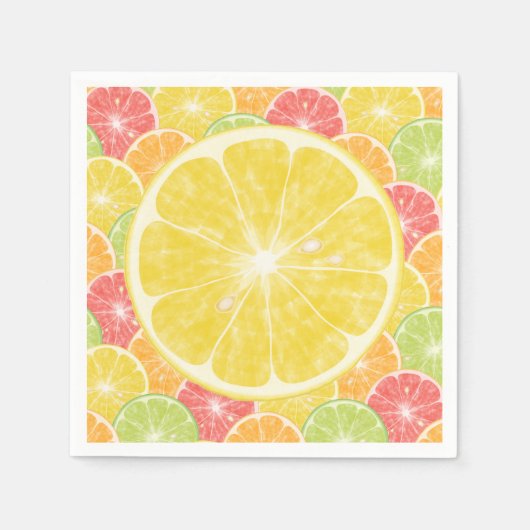 Lemon Citrus Slices Serviette (Vorderseite)