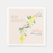 Lemon Citrus Soft Blush Main Squeeze Brautparty Serviette (Vorderseite)