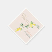 Lemon Citrus Soft Blush Main Squeeze Brautparty Serviette (Ecke)