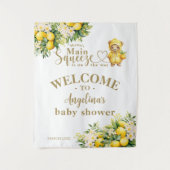 Lemon Citrus Sommer Begrüßung Baby Dusche Wandteppich (Vorderseite)