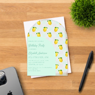 Lemon Citrus Sommer Geburtstag Acryleinladungen