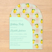 Lemon Citrus Sommer Geburtstag Acryleinladungen (Vorderseite)