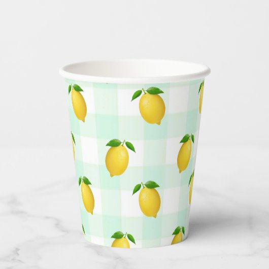 Lemon Citrus Sommer Geburtstag Pappbecher (Rückseite)