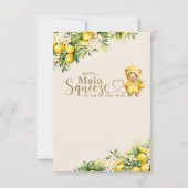 Lemon Citrus Sommer geschlechtsneutral Baby Dusche Dankeskarte (Rückseite)