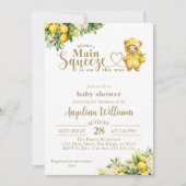 Lemon Citrus Sommer geschlechtsneutral Baby Dusche Einladung (Vorderseite)