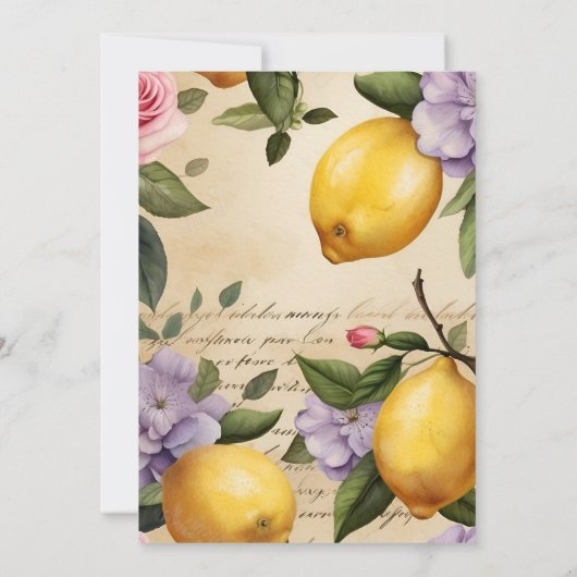 Lemon Citrus Sommer geschlechtsneutral Baby Dusche Einladung (Rückseite)