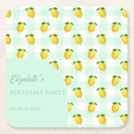 Lemon Citrus Summer Birthday Rechteckiger Pappuntersetzer