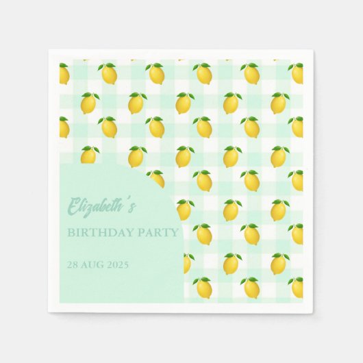 Lemon Citrus Summer Birthday Serviette (Vorderseite)