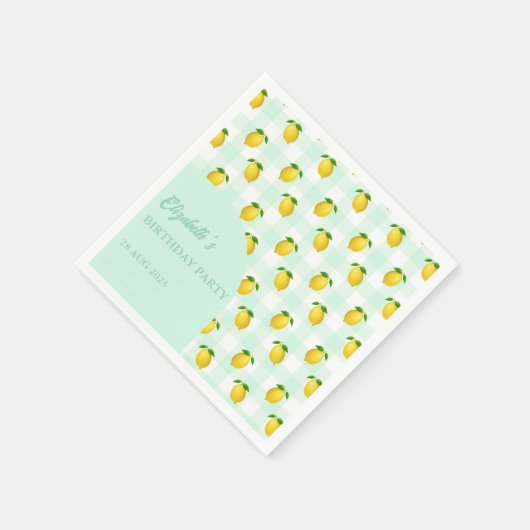 Lemon Citrus Summer Birthday Serviette (Ecke)