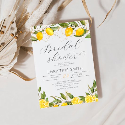 Lemon Citrus Summer Bridal Dusche Einladung