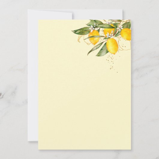 Lemon Citrus Summer Bridal Dusche Einladung (Rückseite)