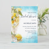 Lemon Citrus Summer Cocktail Italien Brautparty Einladung (Stehend Vorderseite)