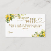 Lemon Citrus Summer Diaper Raffle Baby Dusche Begleitkarte (Vorderseite)