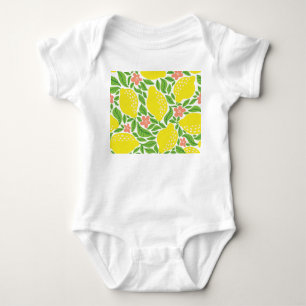Lemon Citrus Summer Vintag Pattern Baby Strampler