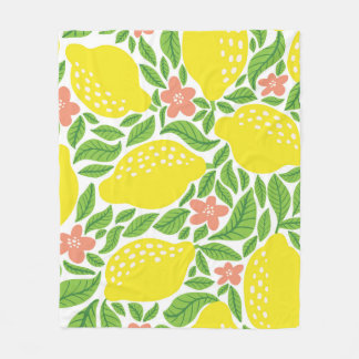 Lemon Citrus Summer Vintag Pattern Fleecedecke