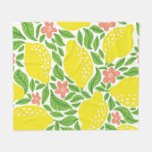 Lemon Citrus Summer Vintag Pattern Fleecedecke (Vorderseite (Horizontal))