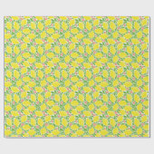 Lemon Citrus Summer Vintag Pattern Geschenkpapier (Flach)