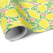 Lemon Citrus Summer Vintag Pattern Geschenkpapier (Rolleneckpunkt)