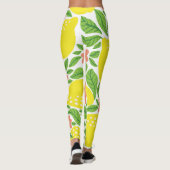 Lemon Citrus Summer Vintag Pattern Leggings (Rückseite)