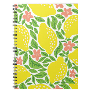 Lemon Citrus Summer Vintag Pattern Notizblock