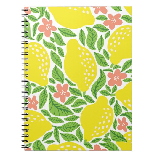 Lemon Citrus Summer Vintag Pattern Notizblock (Vorderseite)
