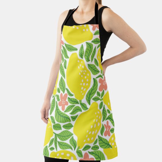 Lemon Citrus Summer Vintag Pattern Schürze (InSitu)