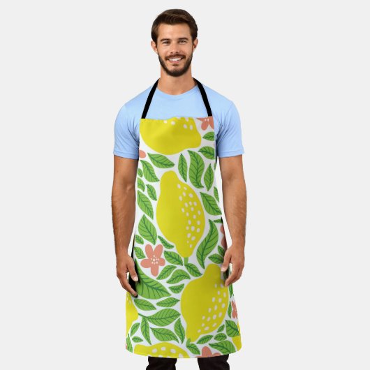 Lemon Citrus Summer Vintag Pattern Schürze (Getragen)