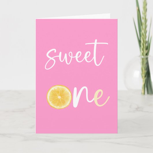 Lemon Citrus Sweet One Happy Birthday Card Karte (Vorderseite)